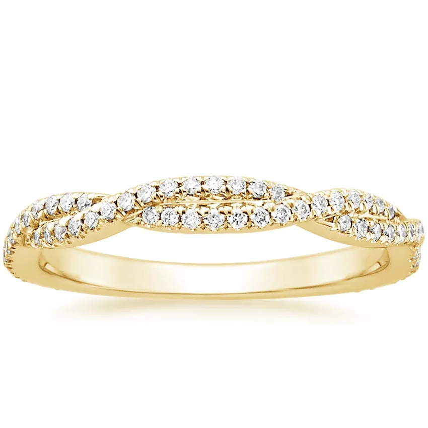 0.12CTW Petite Twisted Vine Diamond Wedding Band Ring - LR30