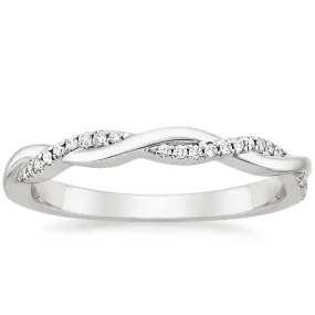 0.12CTW Petite Twisted Vine Diamond Wedding Band Ring - LR30