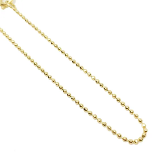 18k Gold Filled 1.0mm Ball Chain Diamond Cut Thin Delicate Chain