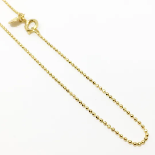 18k Gold Filled 1.0mm Ball Chain Diamond Cut Thin Delicate Chain