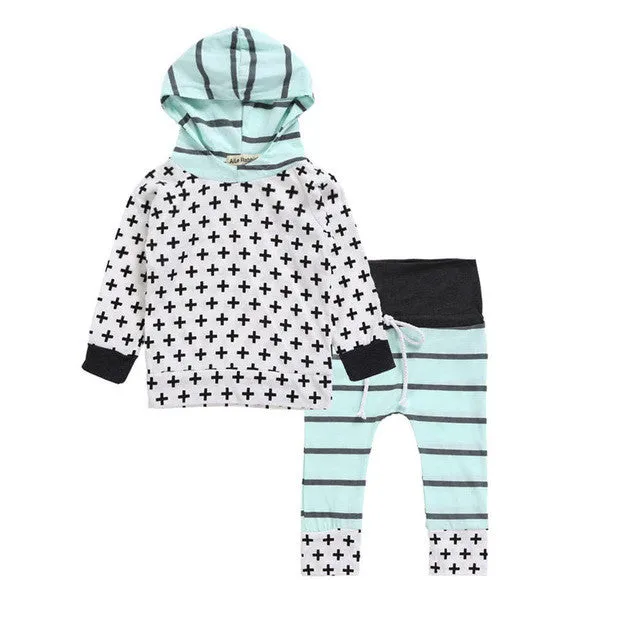 2 Piece Baby Boy Hooded Shirt and Pants Set