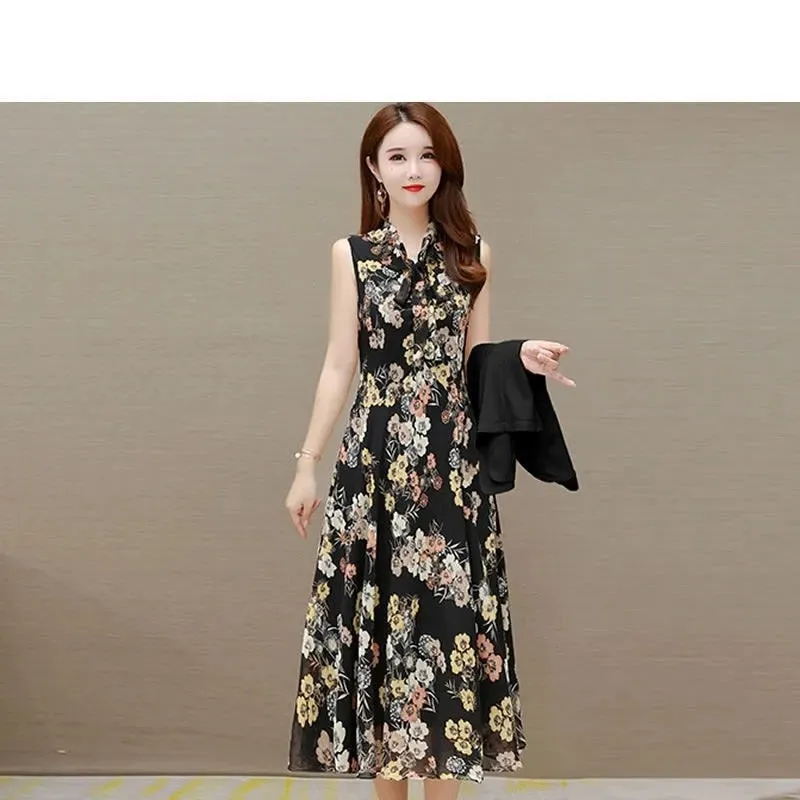 2022 Spring Autumn New Suit Jacket Dress Two-piece Women&#39;s Elegant Blazers Floral Long Skirt Set Female Office Professional Wear