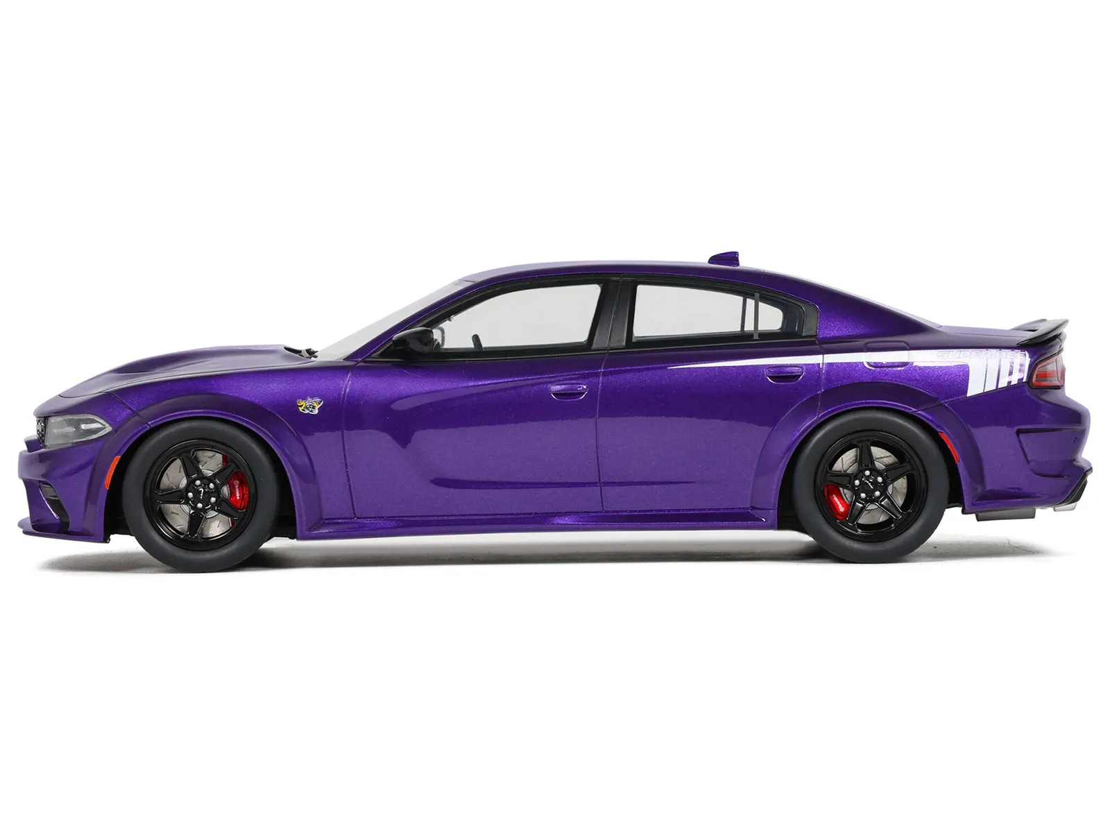 2023 Dodge Charger Super Bee Plum Crazy Purple Metallic 1/18 Model Car by GT Spirit