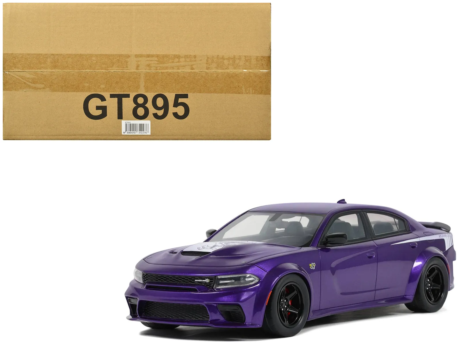 2023 Dodge Charger Super Bee Plum Crazy Purple Metallic 1/18 Model Car by GT Spirit