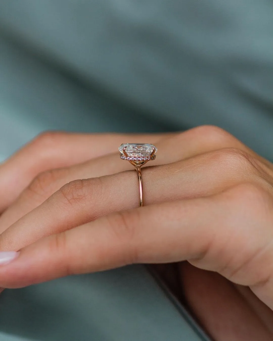 3carat Hidden halo engagement ring