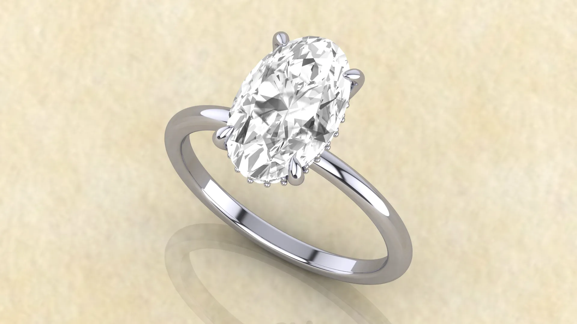 3carat Hidden halo engagement ring