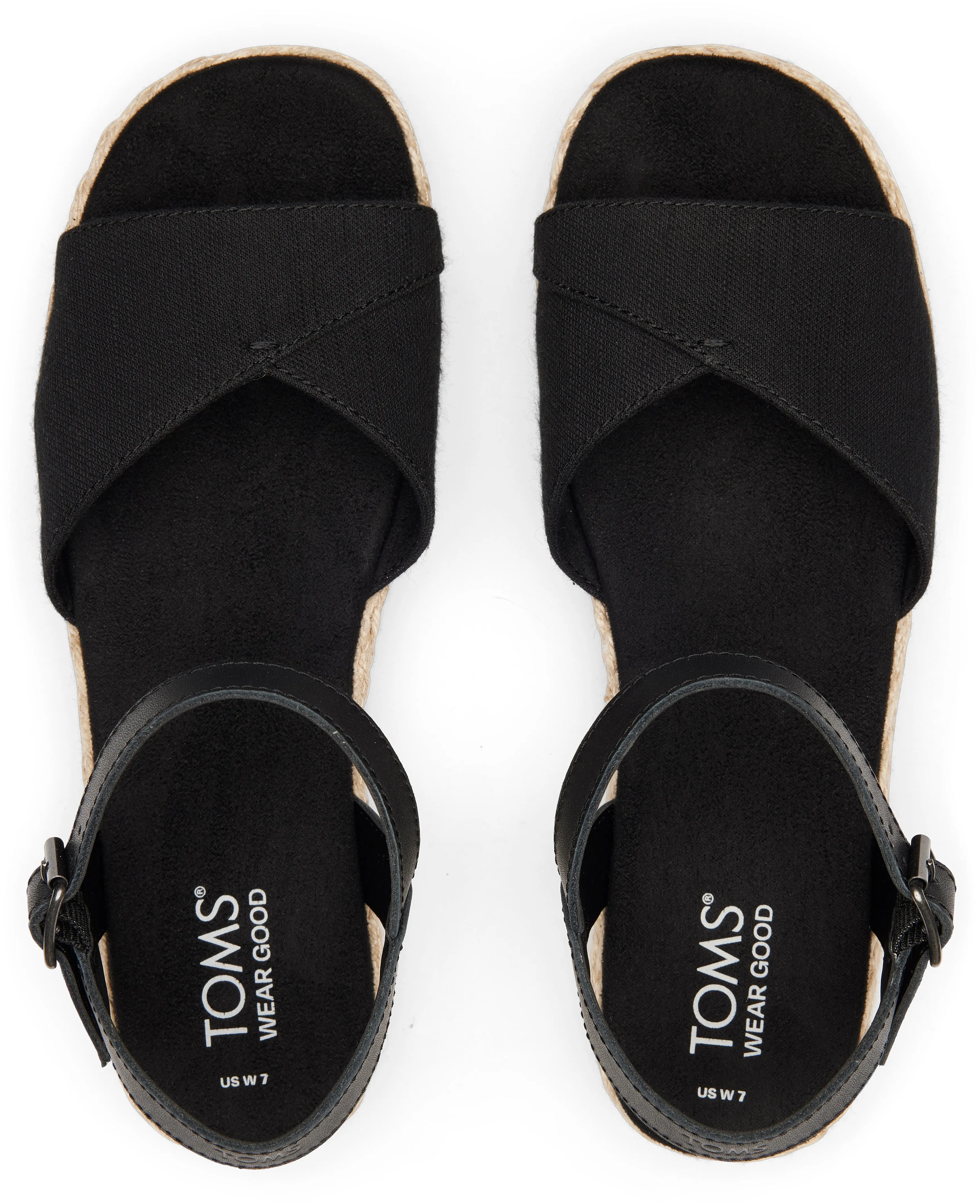 Abby Espadrille Sandal - Black Slubby Woven/Leather