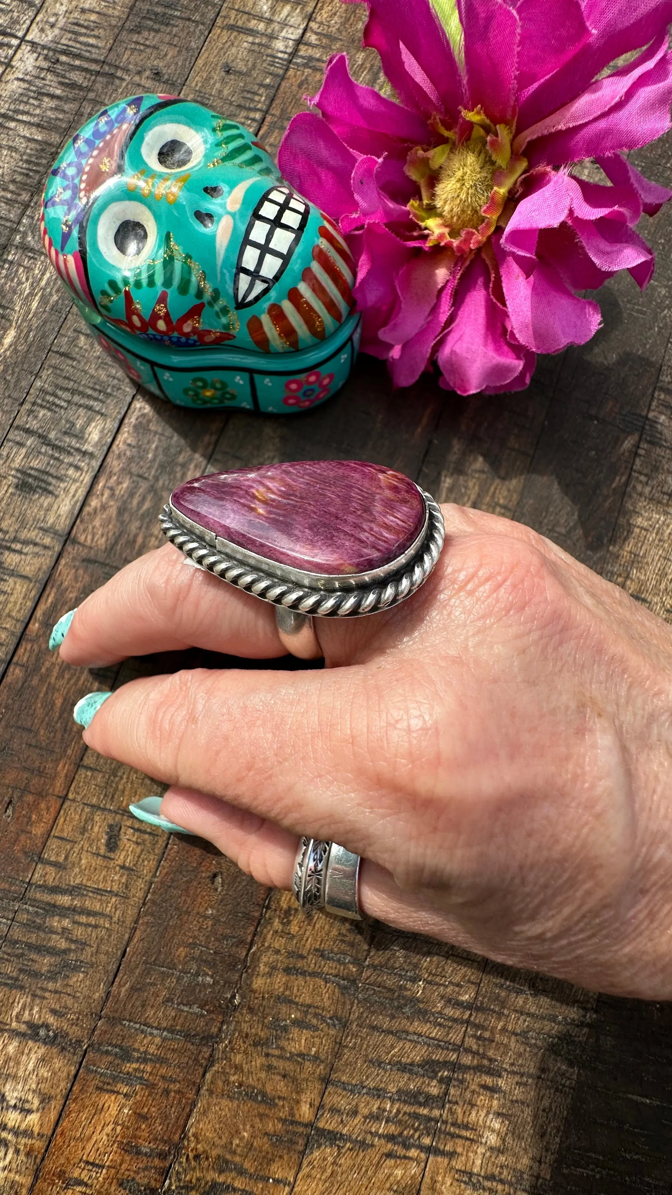 Adjustable Purple Spiny Ring #2