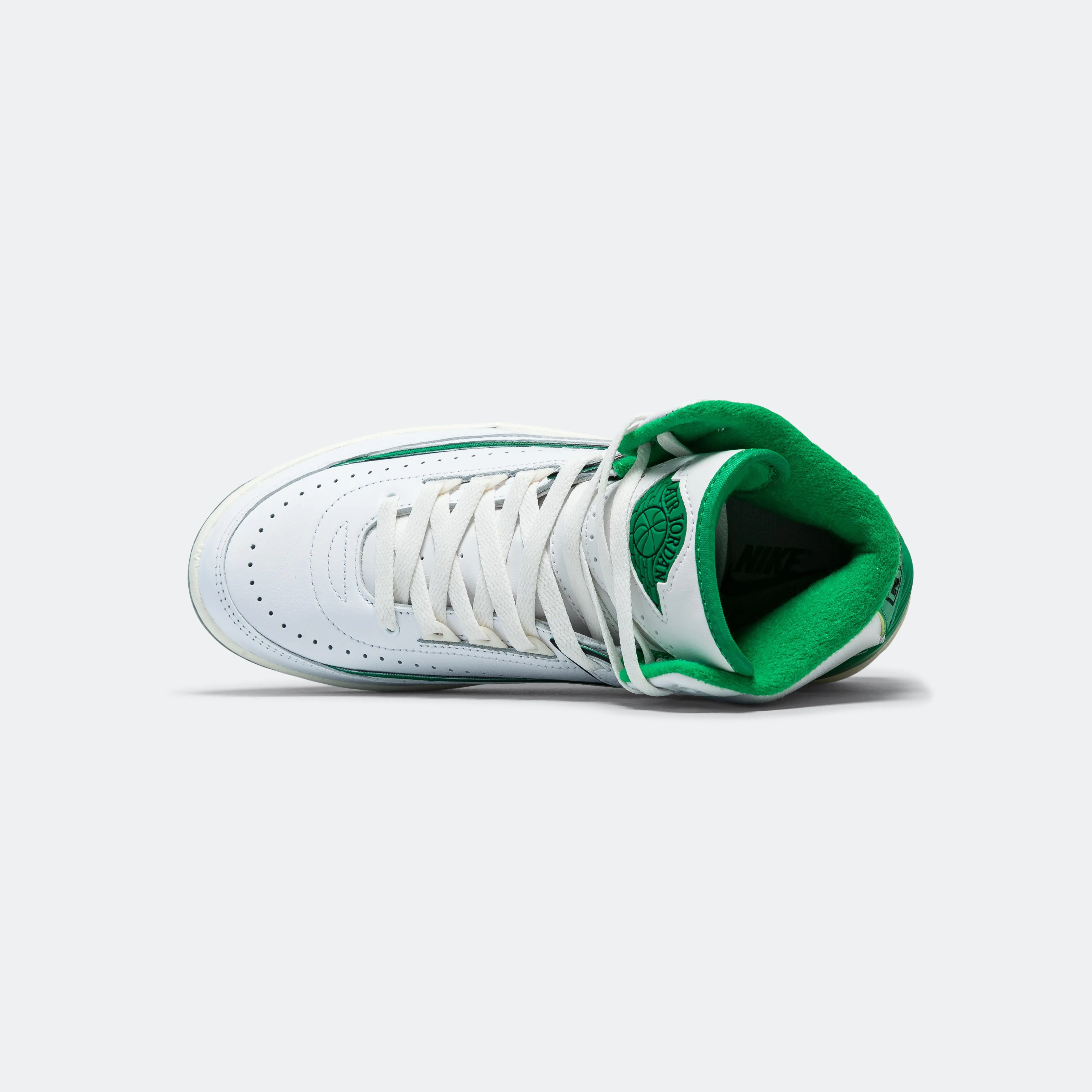 Air Jordan 2 (GS)  - White/Lucky Green-Sail-Lt Steel Grey