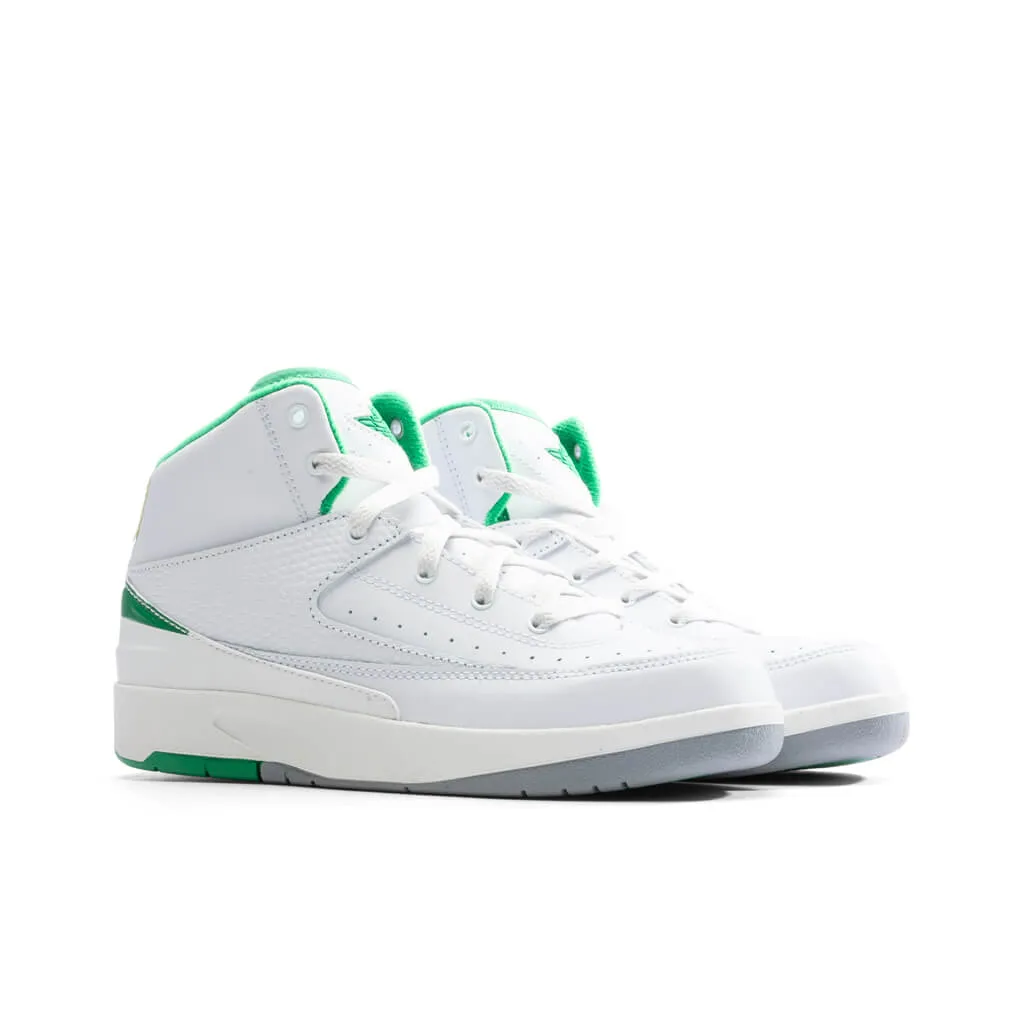 Air Jordan 2 Retro (PS) - White/Lucky Green/Sail