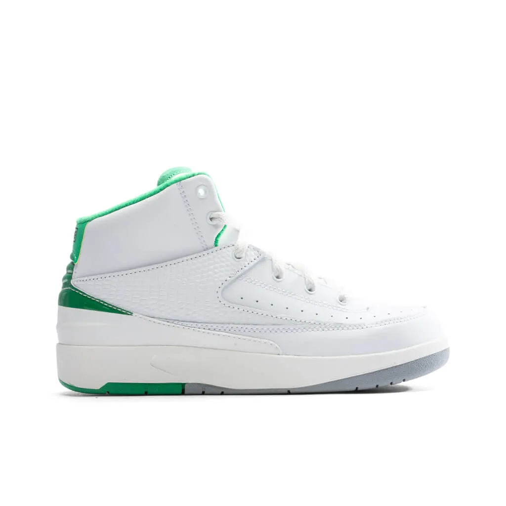 Air Jordan 2 Retro (PS) - White/Lucky Green/Sail