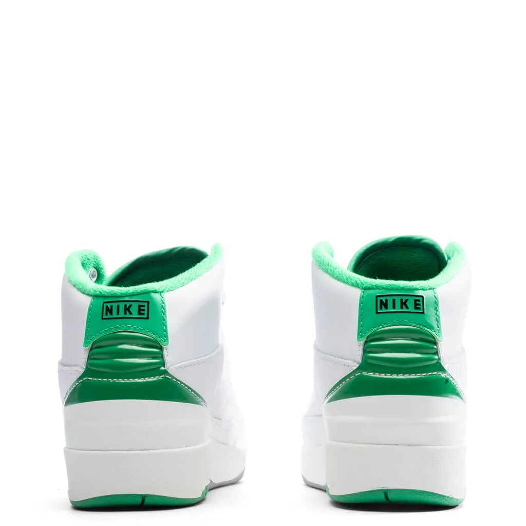 Air Jordan 2 Retro (PS) - White/Lucky Green/Sail