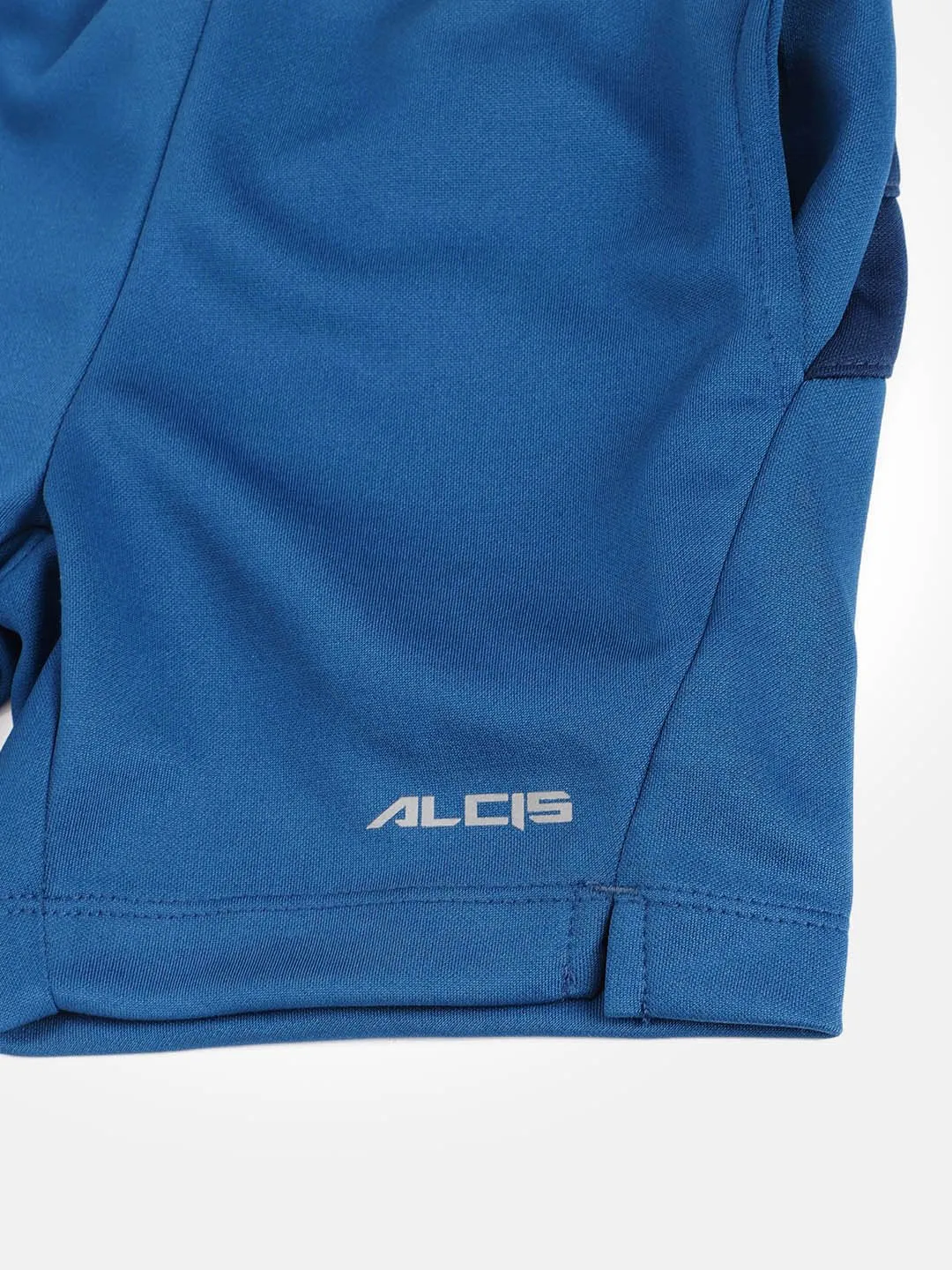 Alcis Boys Blue Printed Back Detail Regular Fit Training Shorts