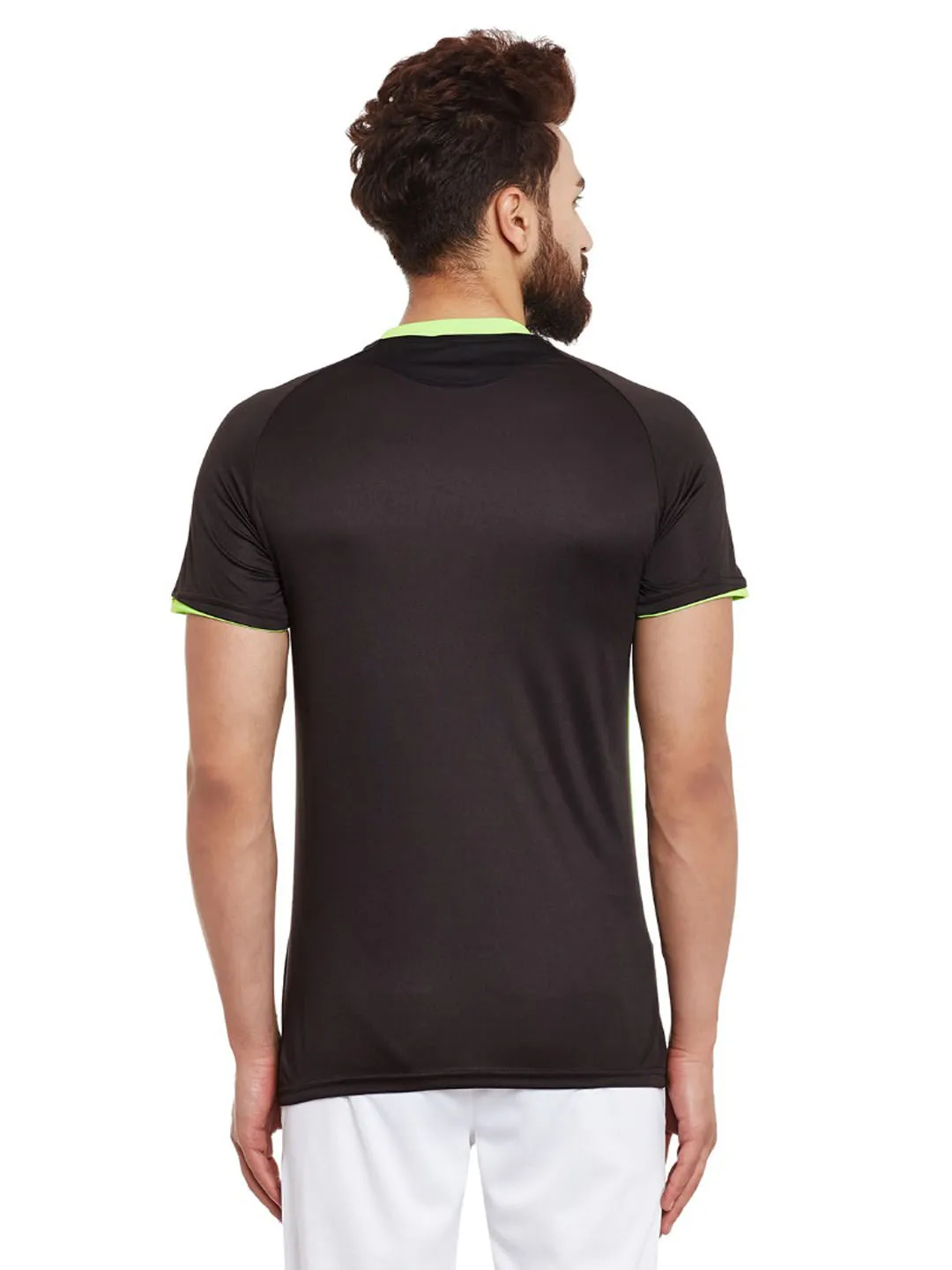 Alcis Men Black Printed Round Neck T-shirt