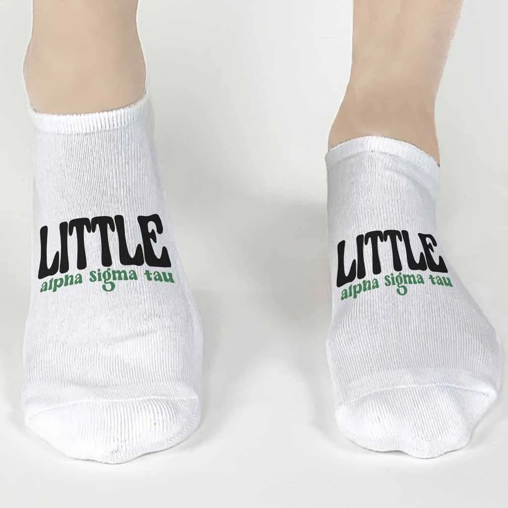 Alpha Sigma Tau No Show Socks for Bigs and Littles