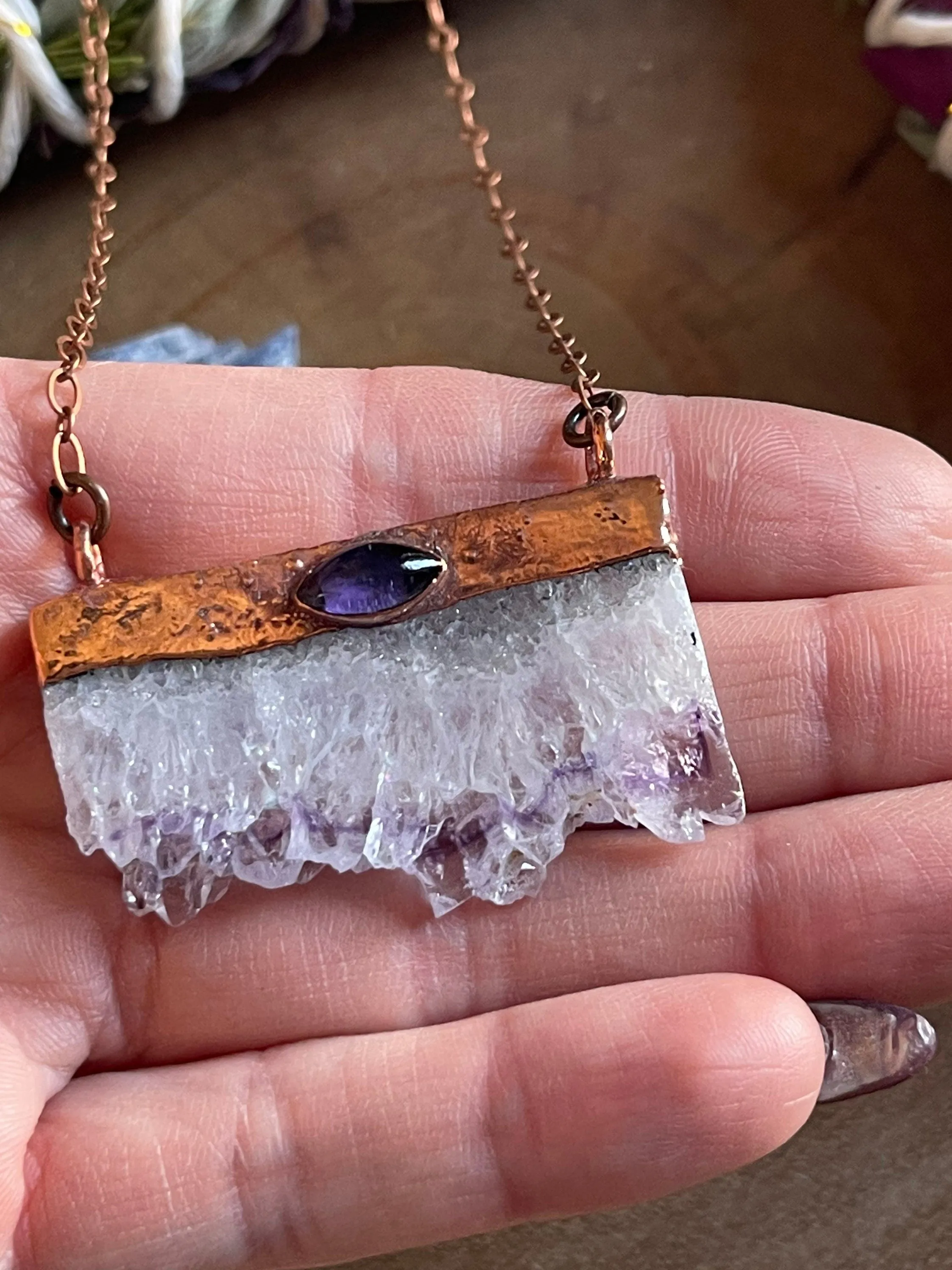 Amethyst crystal necklace