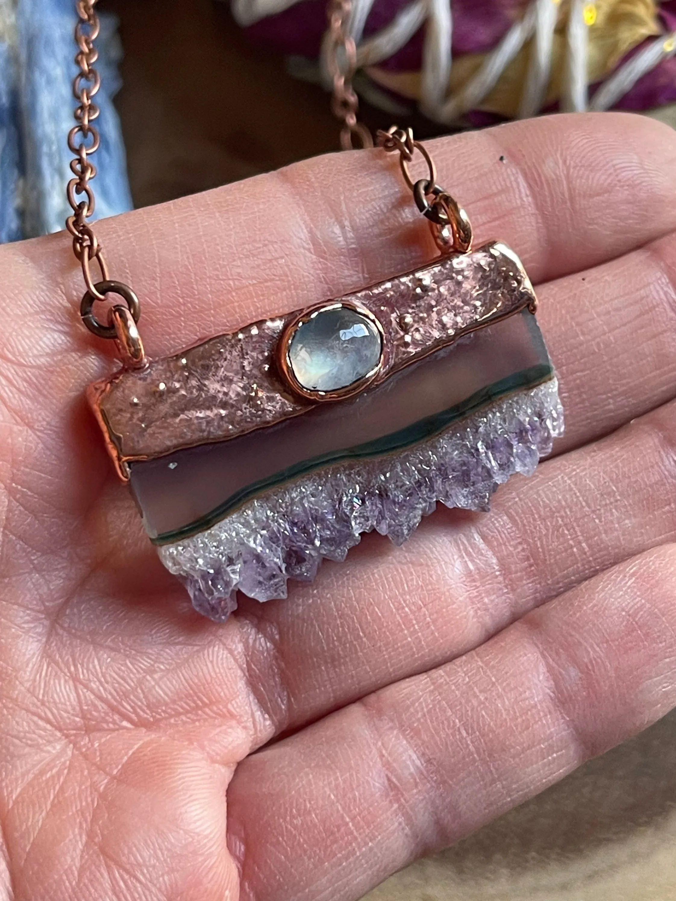 Amethyst crystal necklace