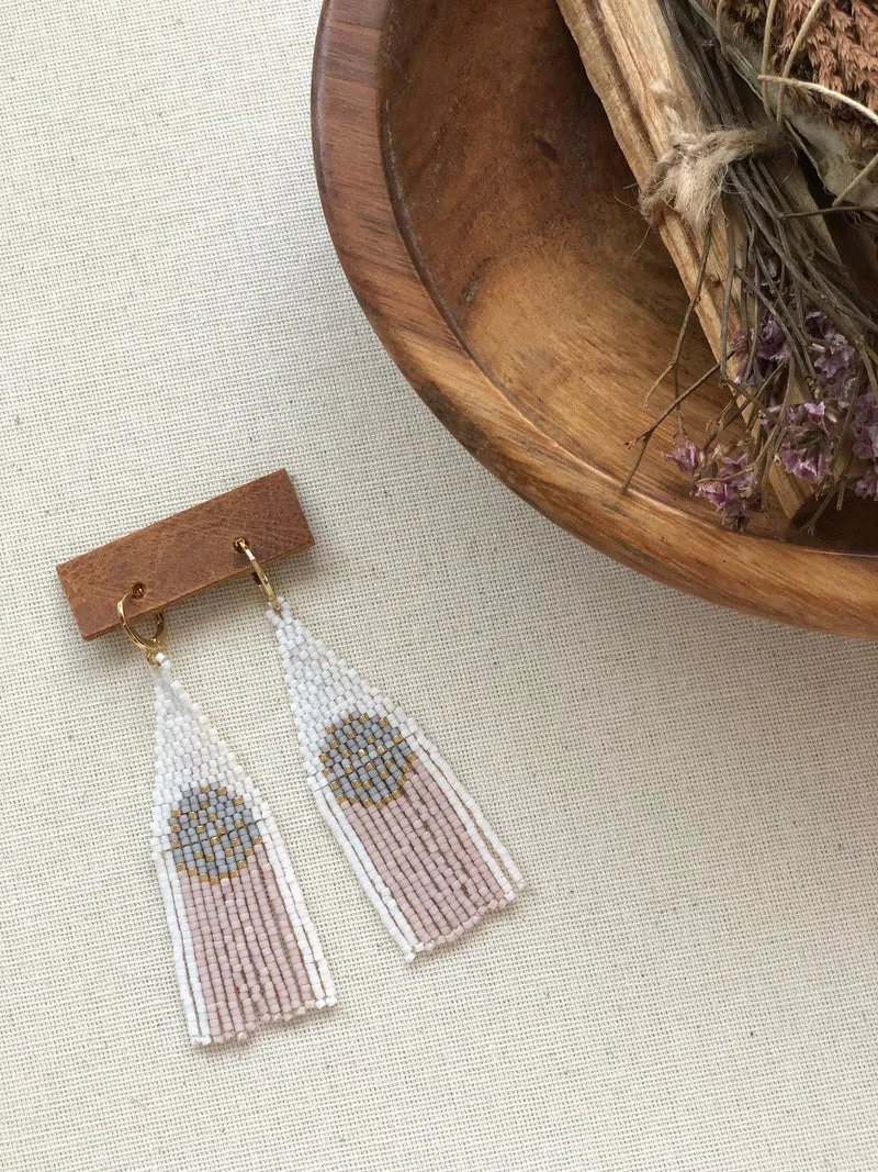 Ana Peregrina Sunrise Earrings - Dusty Pink