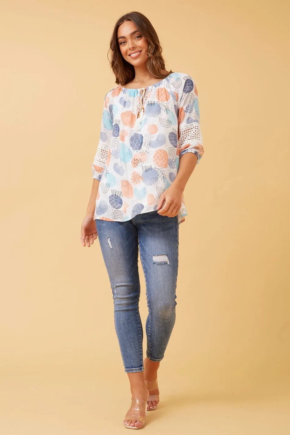 ANDREA ABSTRACT PRINT TOP