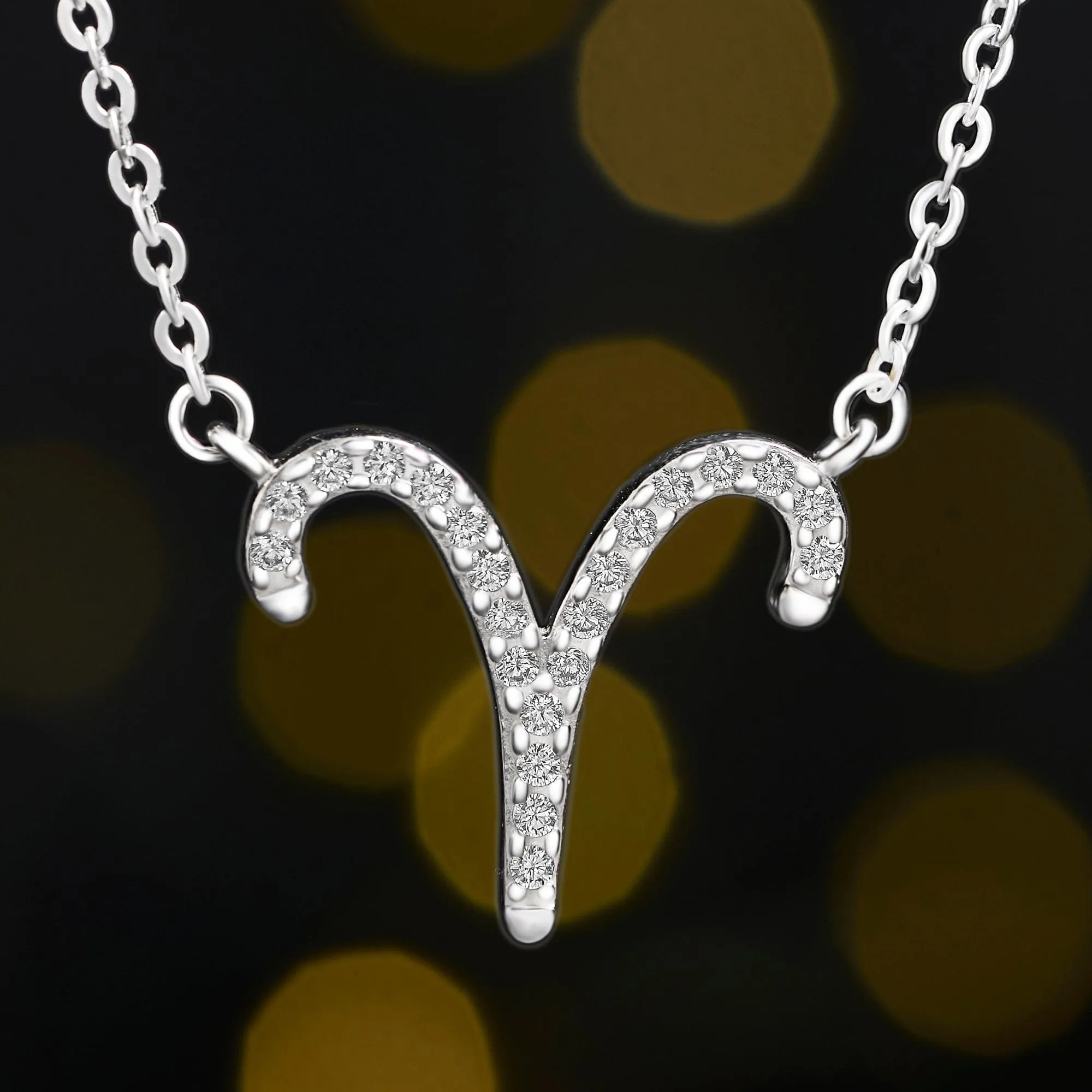 Aries Zodiac Necklace Silver Constellation Horoscope