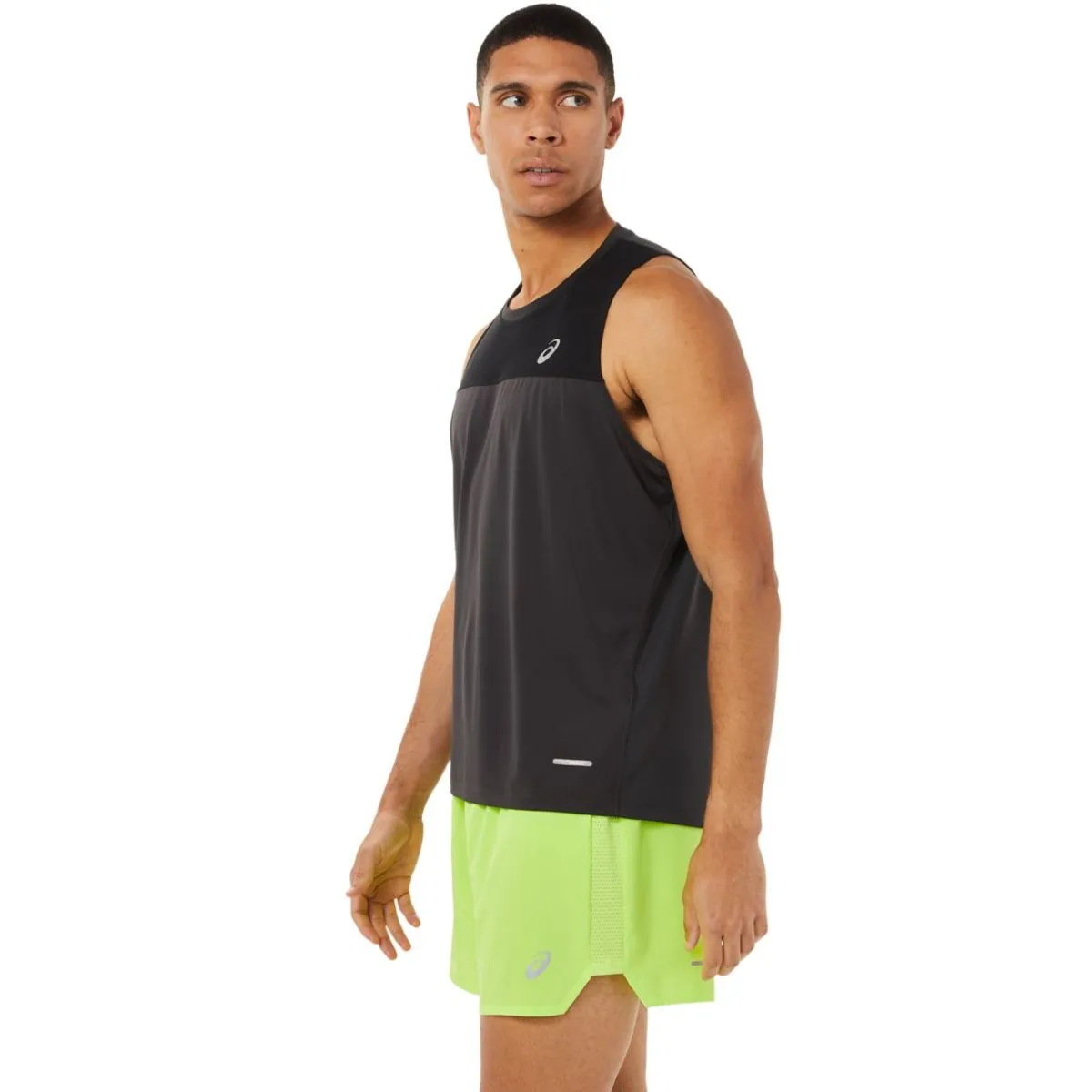 Asics Race Singlet Black Grey   