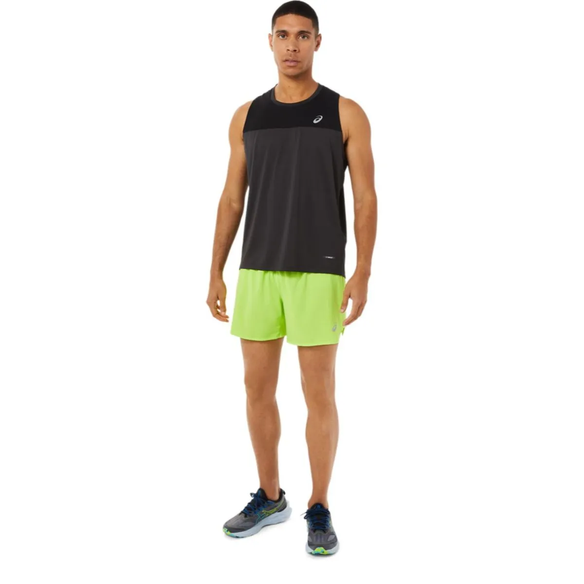 Asics Race Singlet Black Grey   