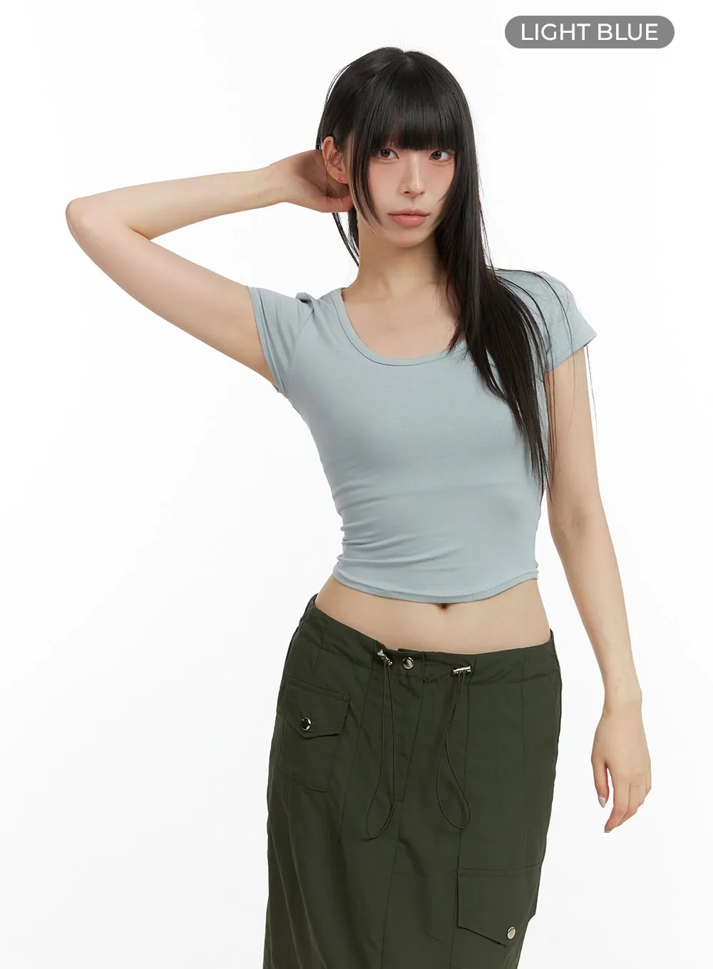 Back Cut Out Crop Top CL422