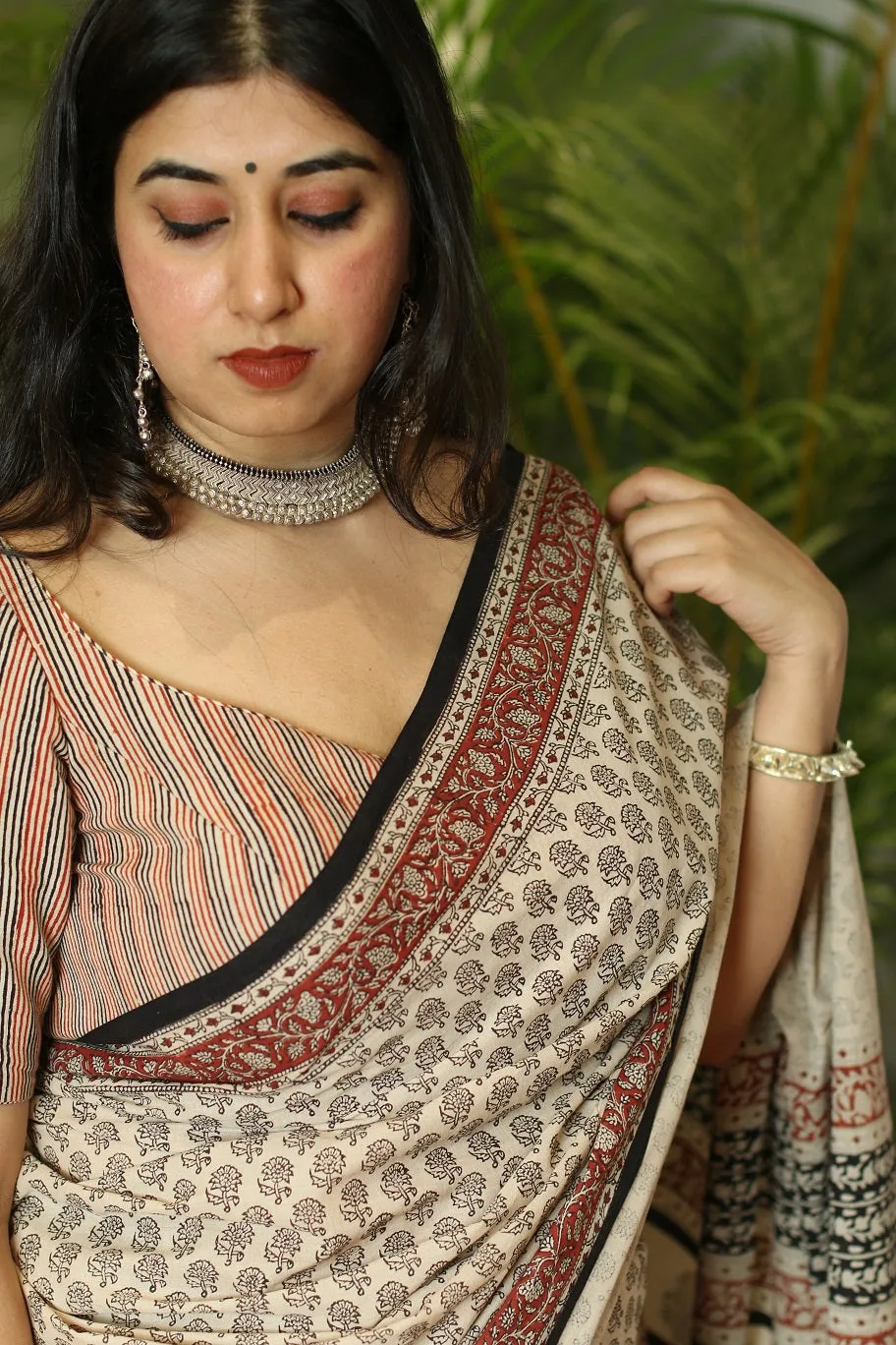 Bagru Cotton Handblock Printed Saree