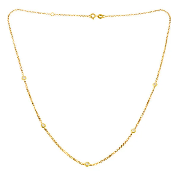 Bezel Set Diamond Chain Necklace