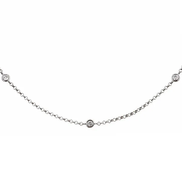 Bezel Set Diamond Chain Necklace