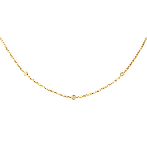 Bezel Set Diamond Chain Necklace