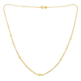 Bezel Set Diamond Chain Necklace