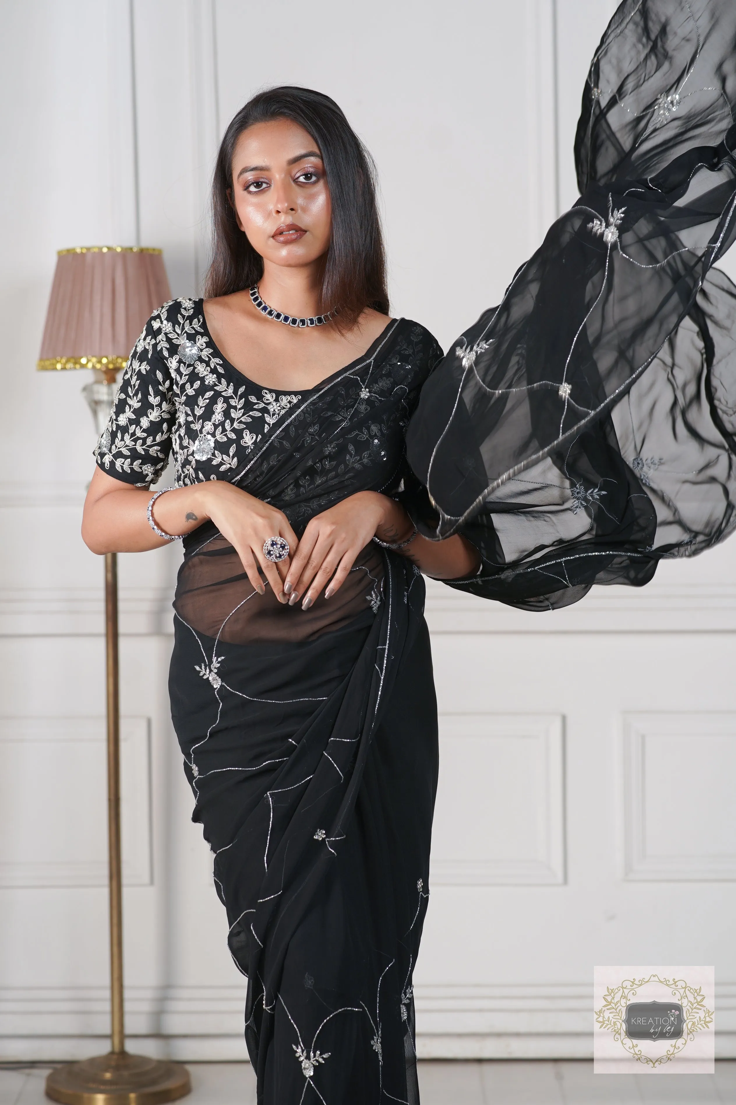 Black Georgette Kashish Saree