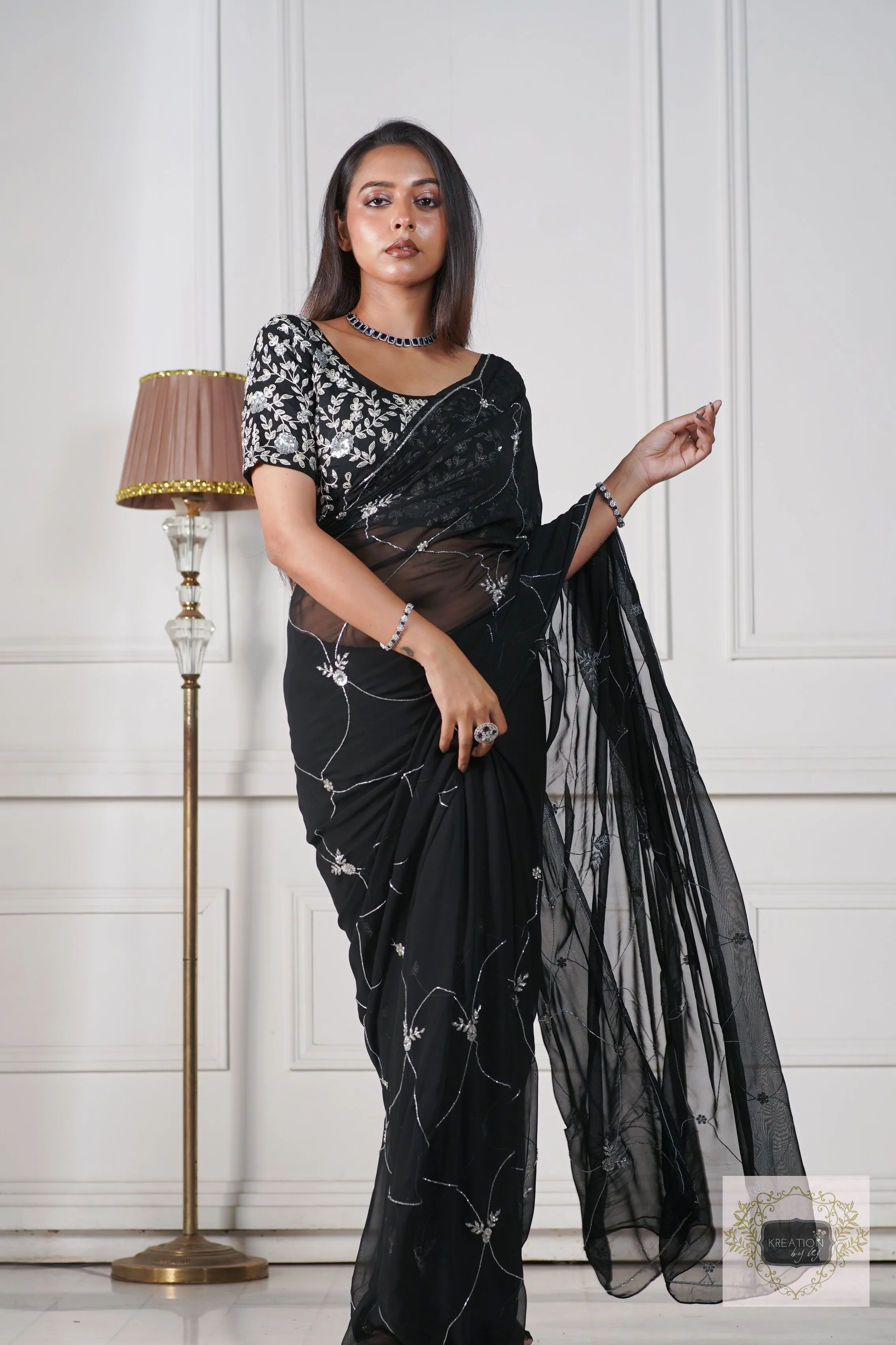 Black Georgette Kashish Saree