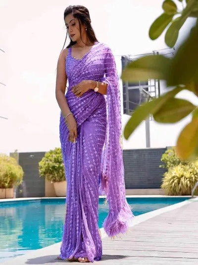 Bollywood Inspired Mono Net Sequins Saree