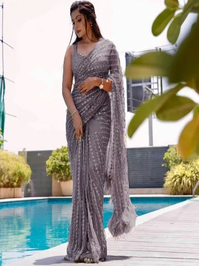 Bollywood Inspired Mono Net Sequins Saree