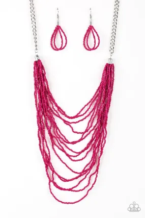 Bora Bombora (Blue, Purple, Pink) Paparazzi Seed Bead Necklace