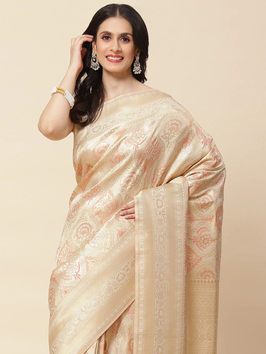 Brocade Zari Jaal Woven Banarasi Saree