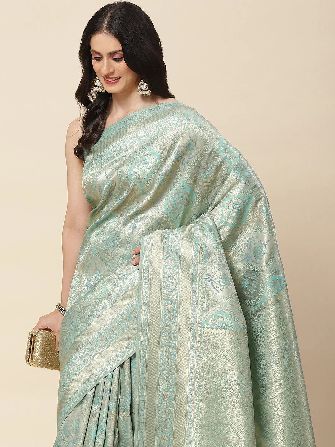 Brocade Zari Jaal Woven Banarasi Saree