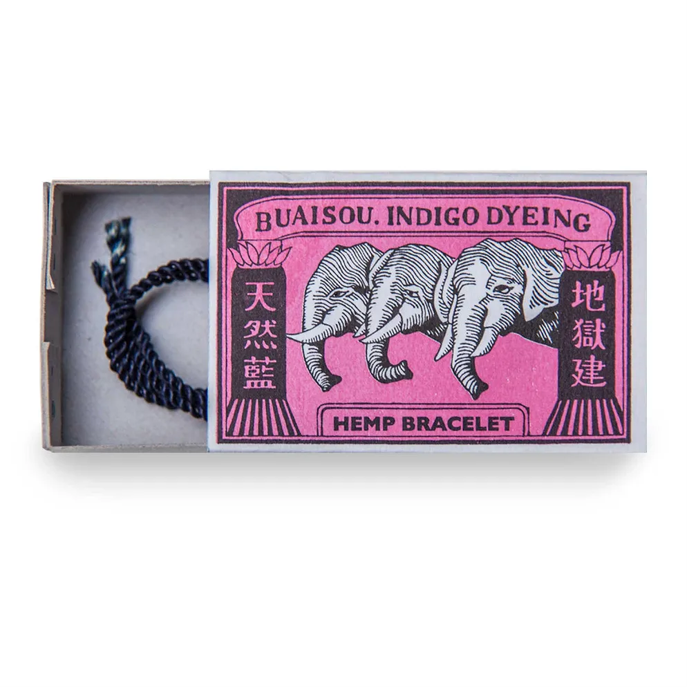 Buaisou Indigo Dyeing Japan Hemp Bracelet