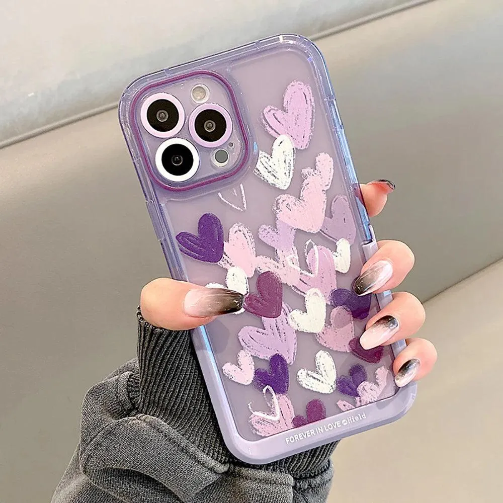 Bunny Purple Cute Phone Cases For iPhone 14 Pro Max 13 11 12 14 Plus - With Holder