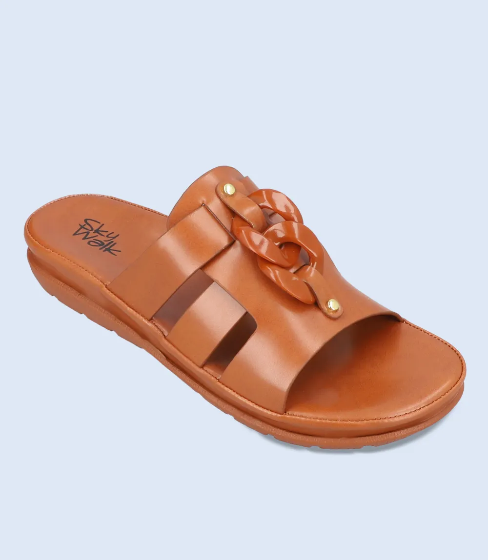 BW9253-TAN-Women Comfort Slipper