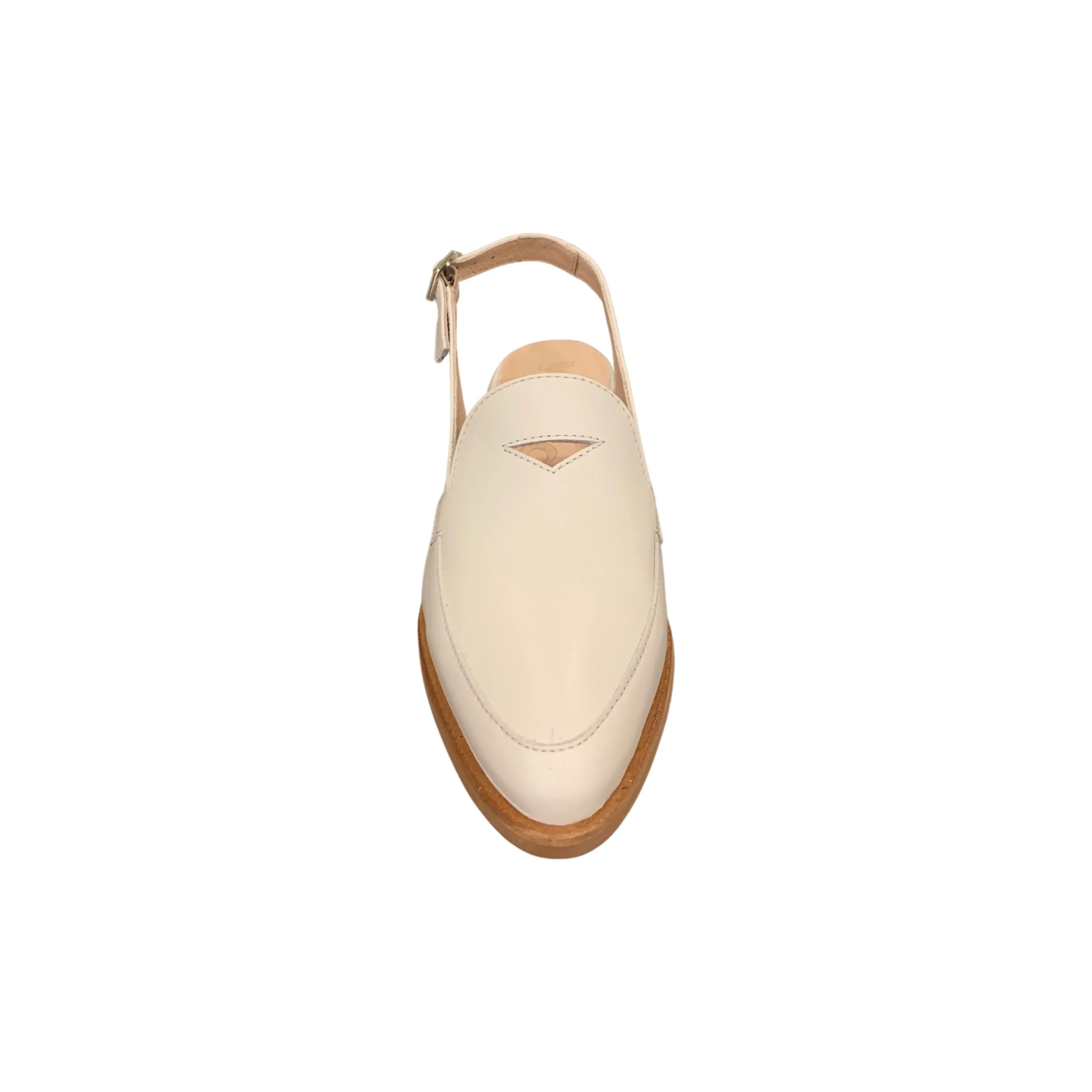 C6021 Off White Leather Sling Back