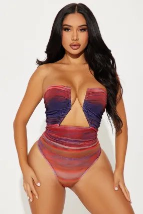 Cabo Sunset Mesh Bodysuit - Purple/combo