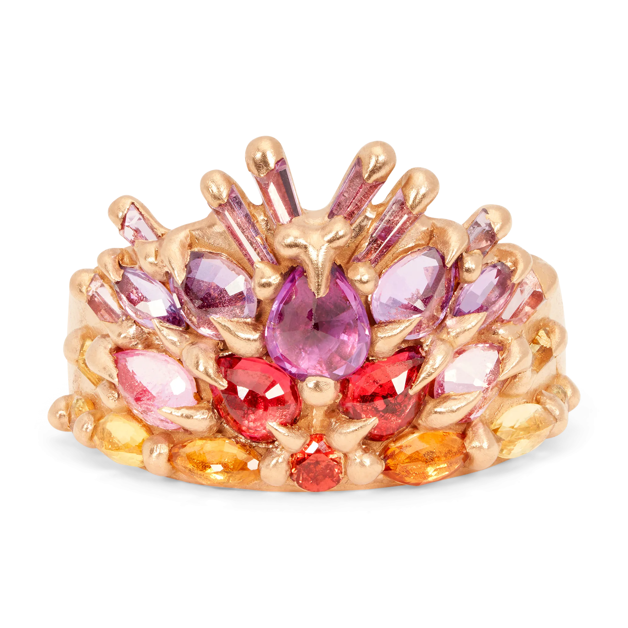 California Sunset Ebrion Half Shield Ring in Rose - Size 7 - 11456