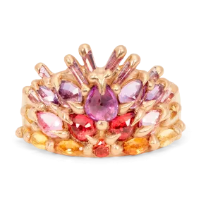 California Sunset Ebrion Half Shield Ring in Rose - Size 7 - 11456