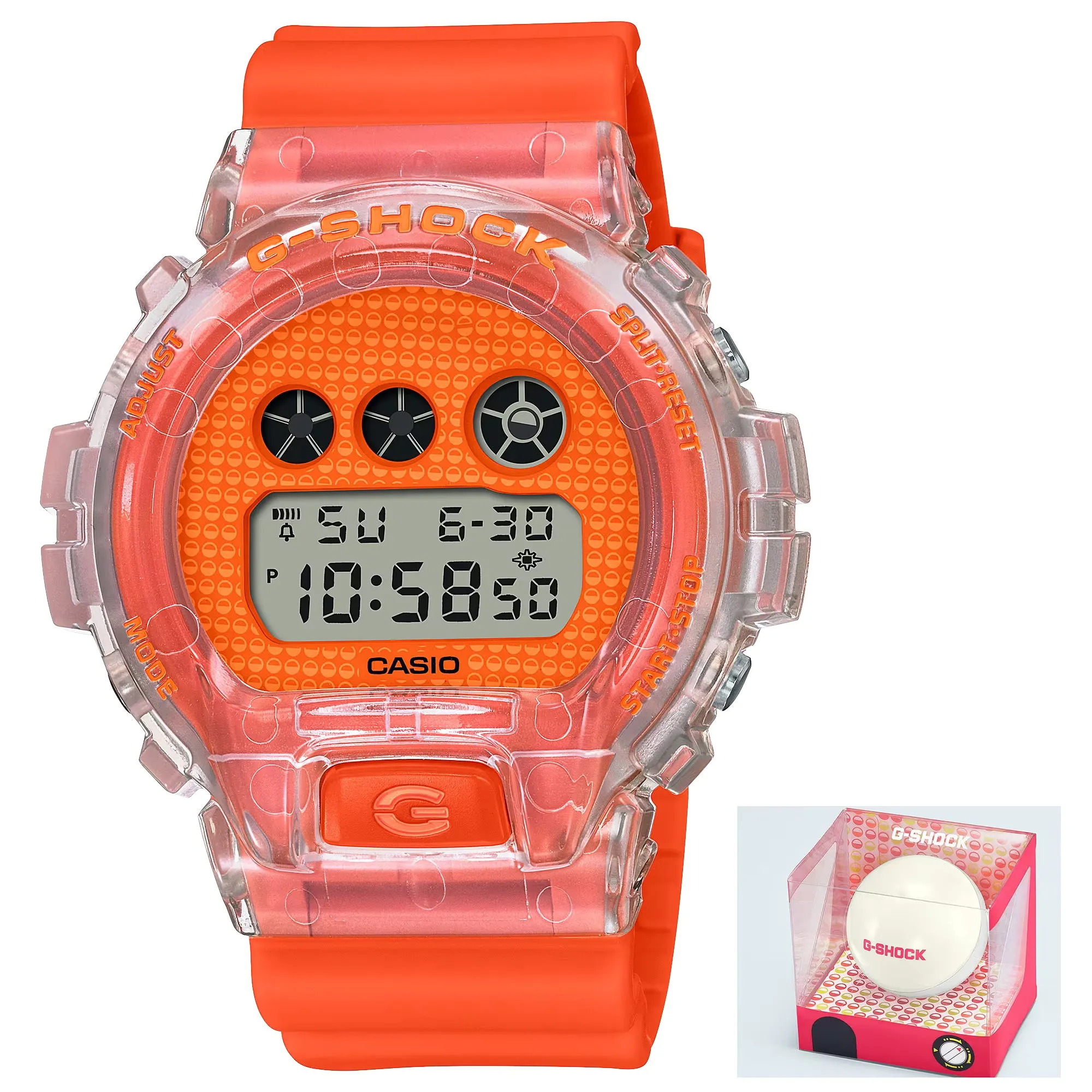 Casio G-Shock Lucky Drop Orange Clear Watch DW6900GL-4 Limited