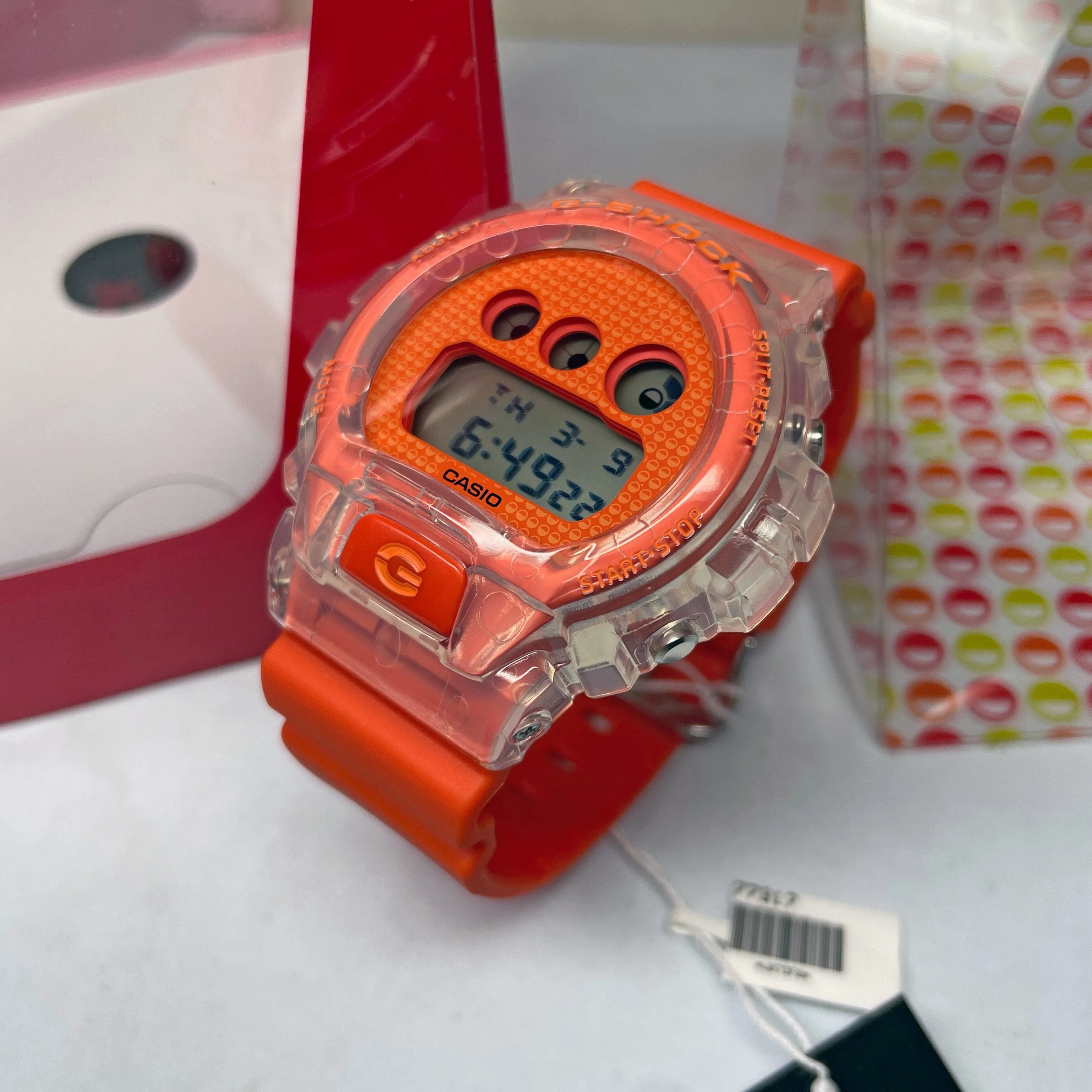 Casio G-Shock Lucky Drop Orange Clear Watch DW6900GL-4 Limited