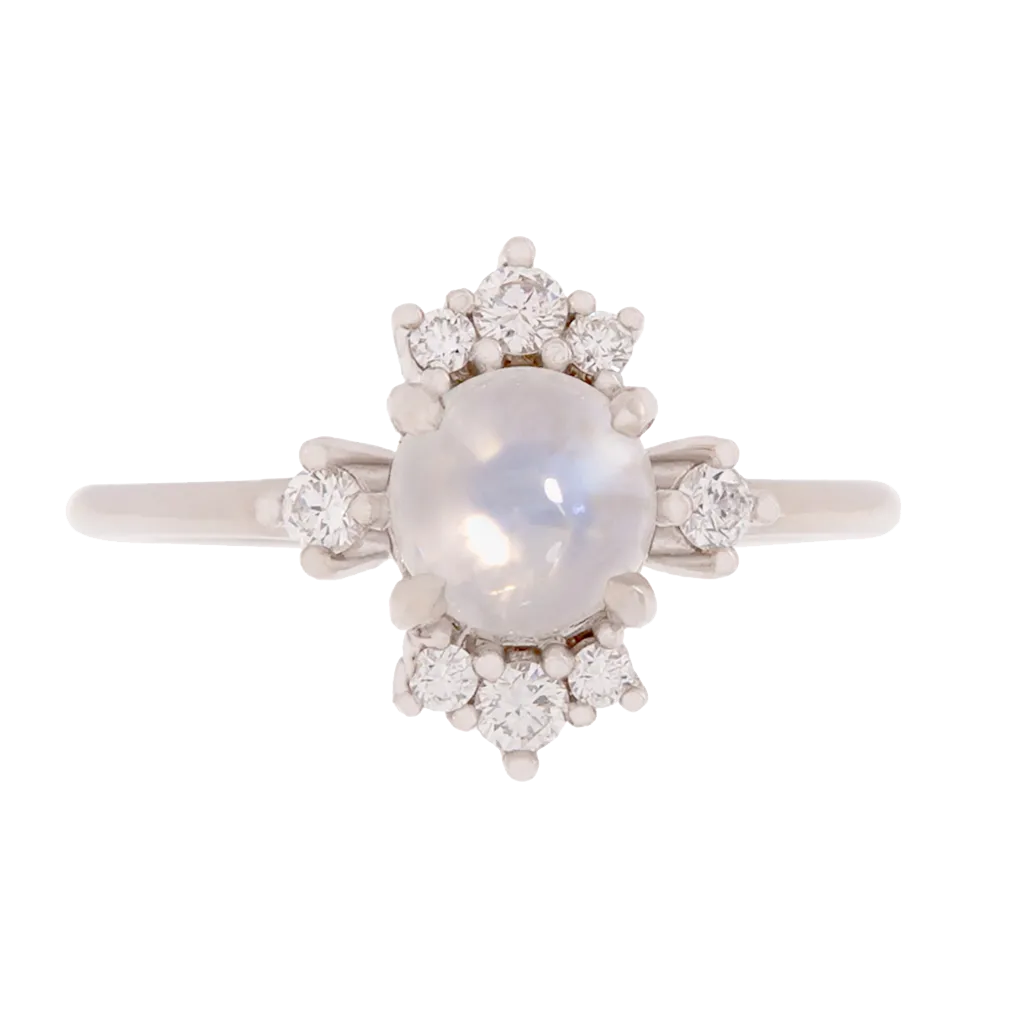 Cat's Eye Moonstone With Diamond Accent Ring