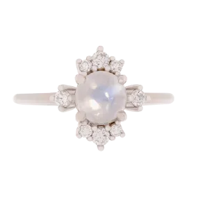 Cat's Eye Moonstone With Diamond Accent Ring